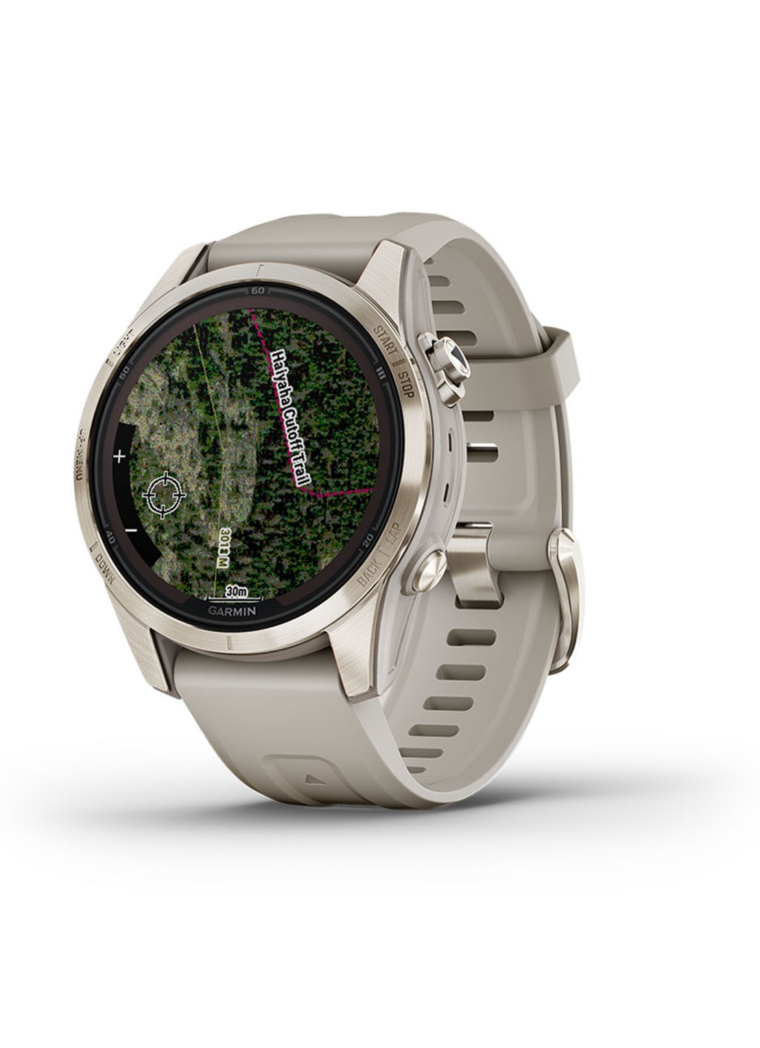 Garmin Fenix 7S Pro Solar horloge 42 mm met saffierglas - voorkant 2 goud
