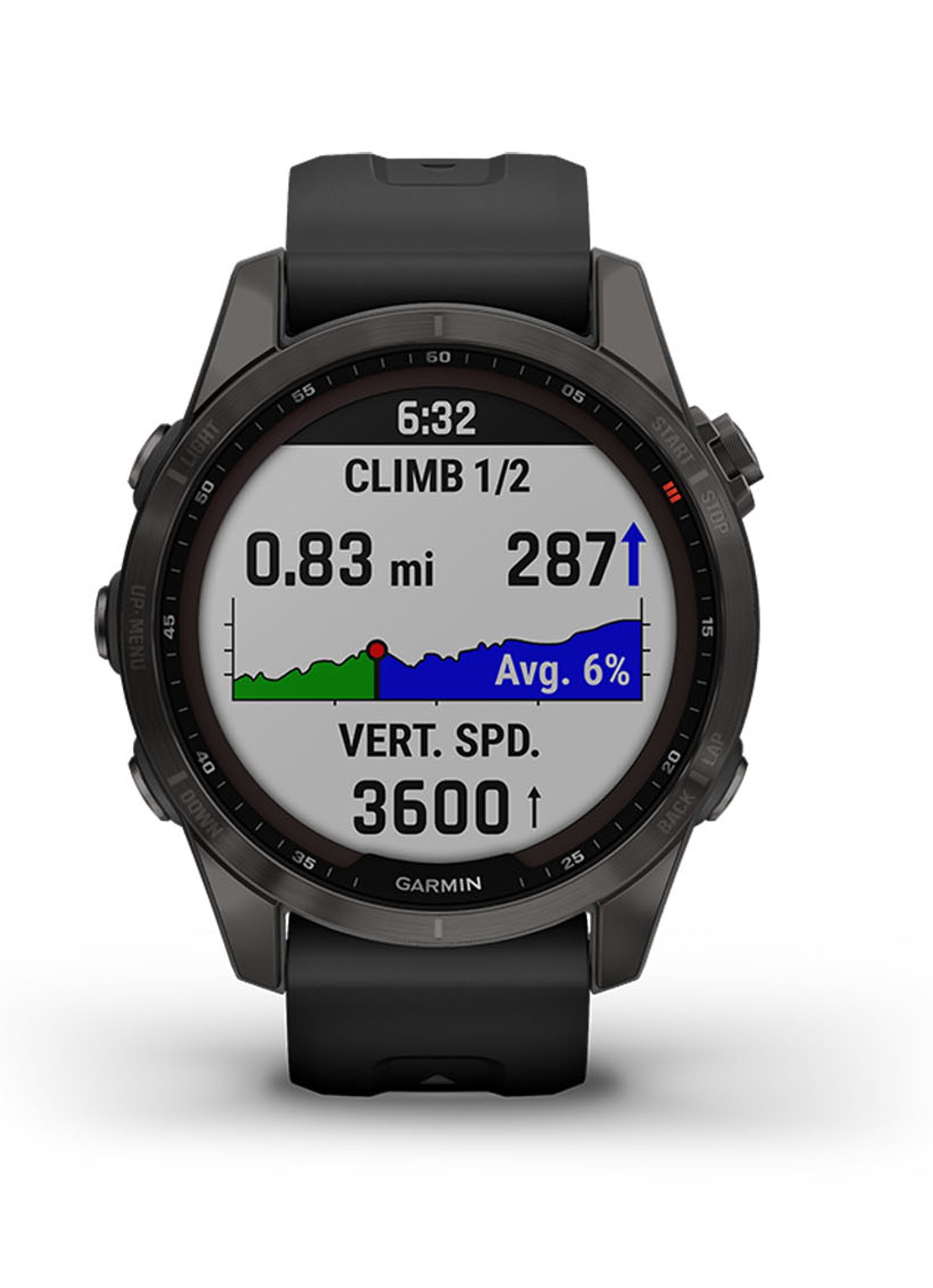 Garmin Fenix 7S Sapphire Solar smartwatch 42 mm - detail 6 antraciet