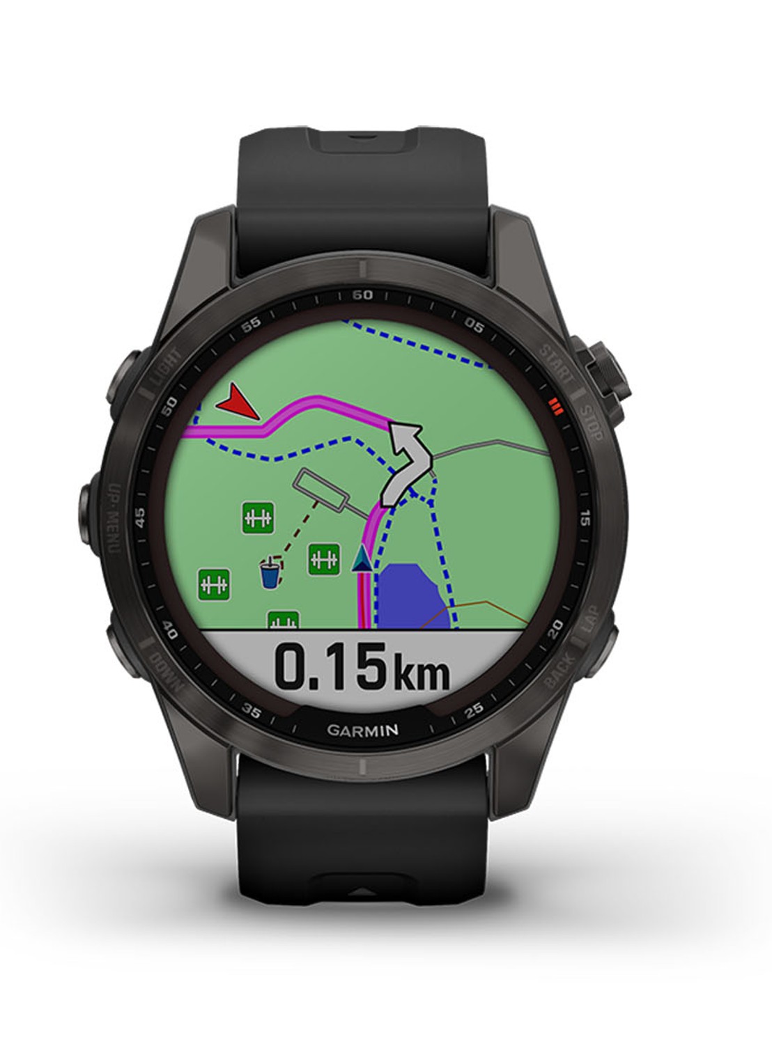 Garmin Fenix 7S Sapphire Solar smartwatch 42 mm - detail 7 antraciet