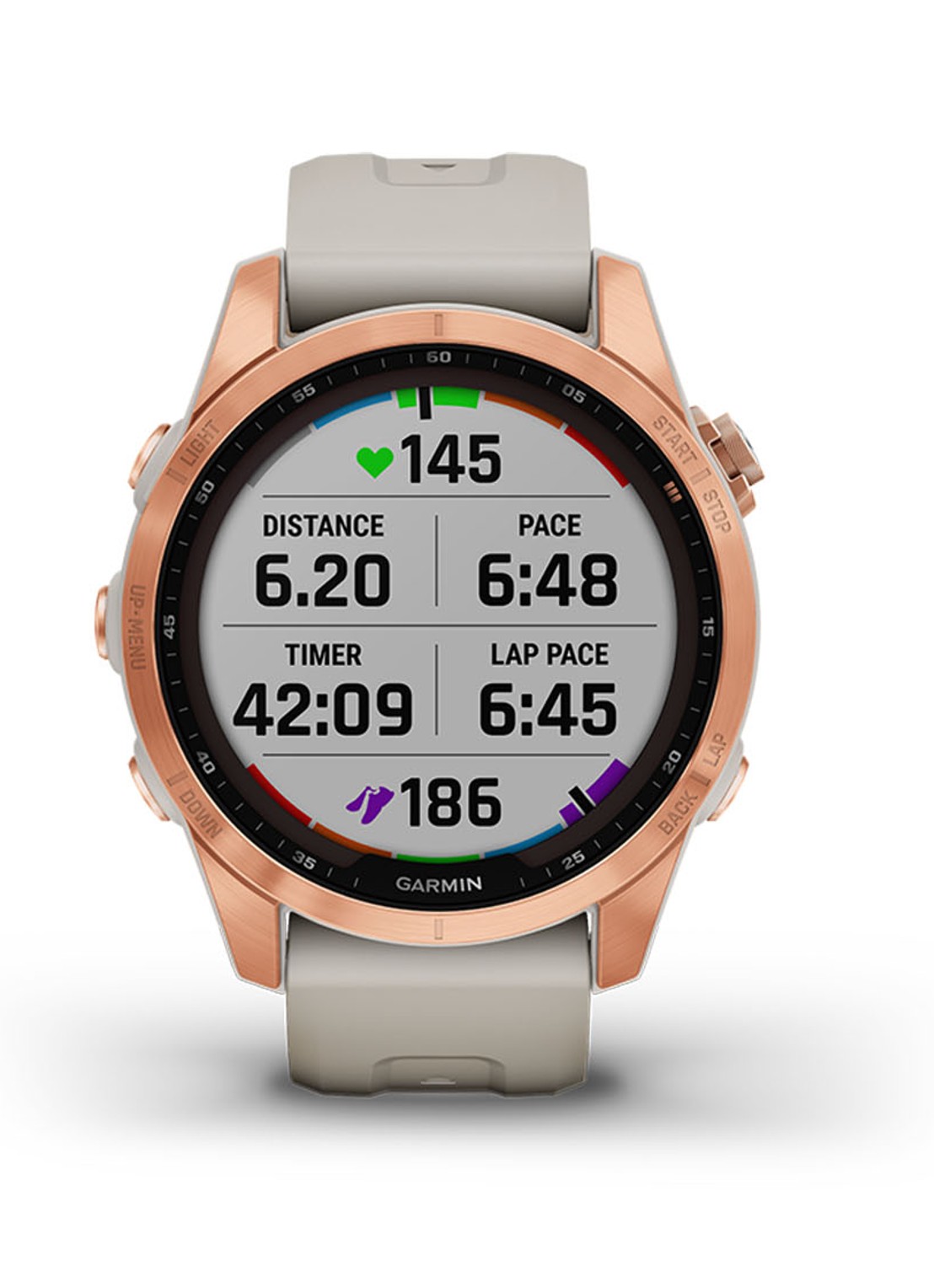 Garmin Fenix 7S Solar smartwatch 42 mm - detail 5 roségoud
