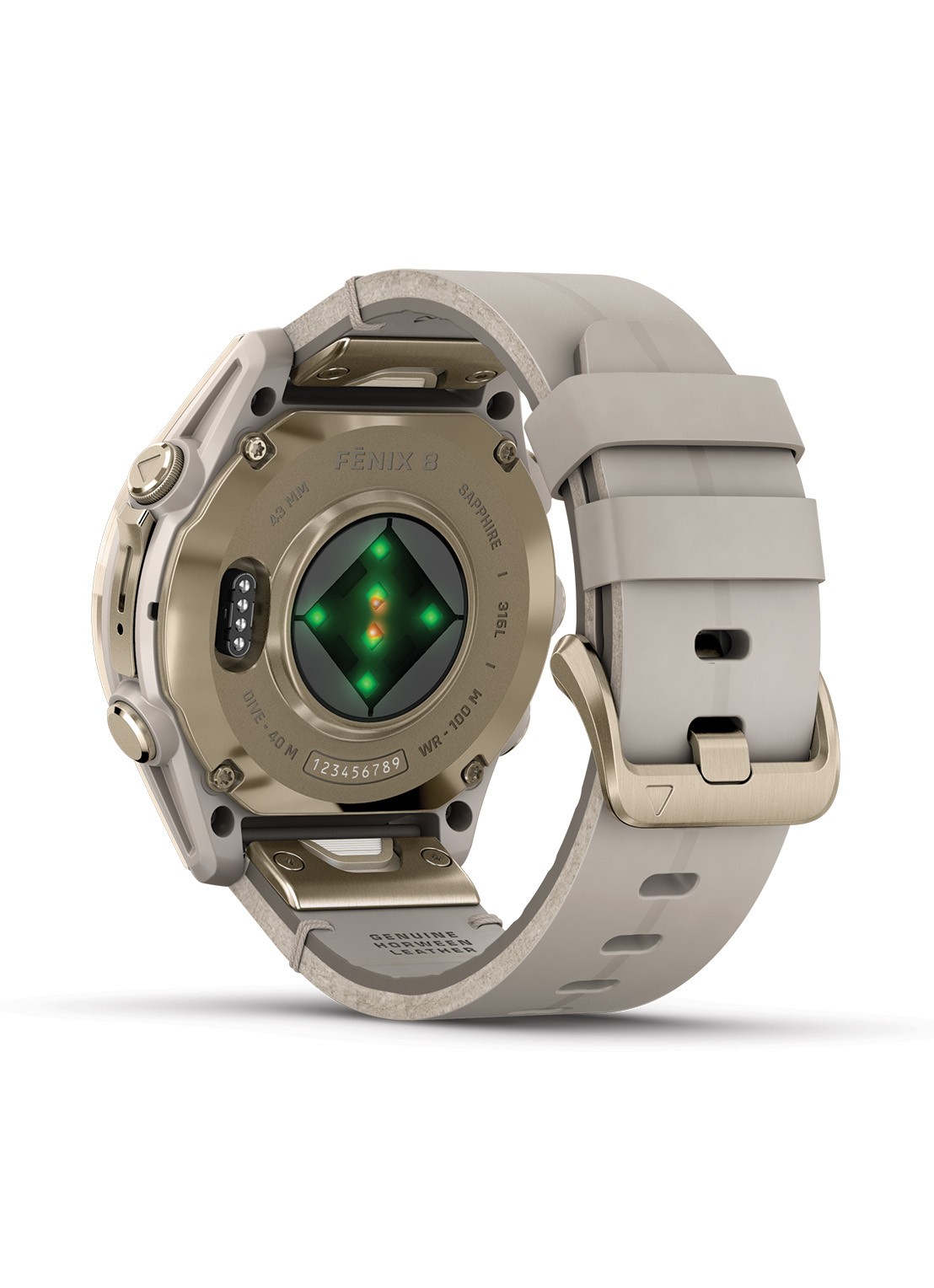 Garmin Fenix 8 43mm, AMOLED, saffier - detail 3 goud