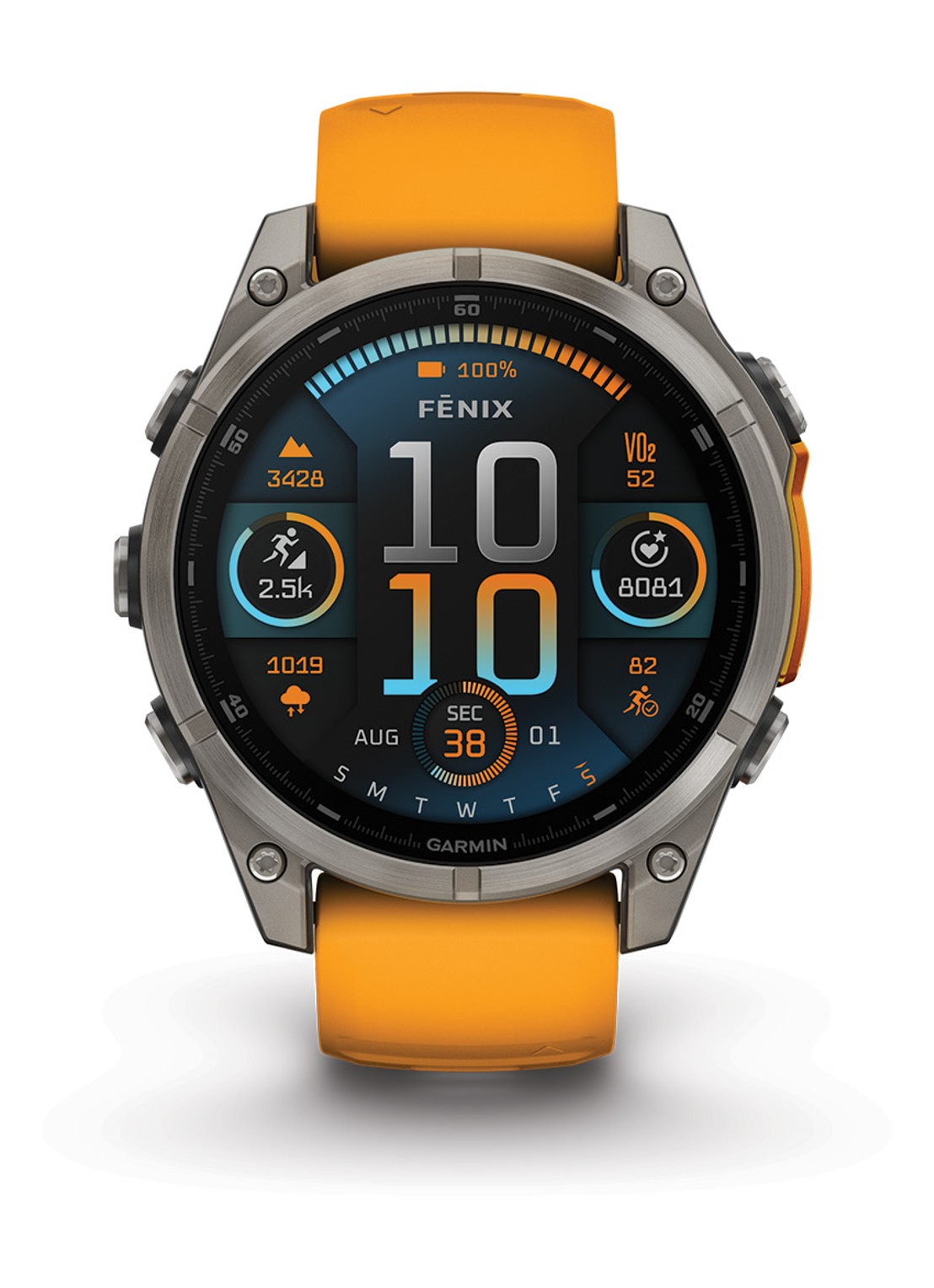 Garmin Fenix 8 47mm, AMOLED, saffier - voorkant antraciet