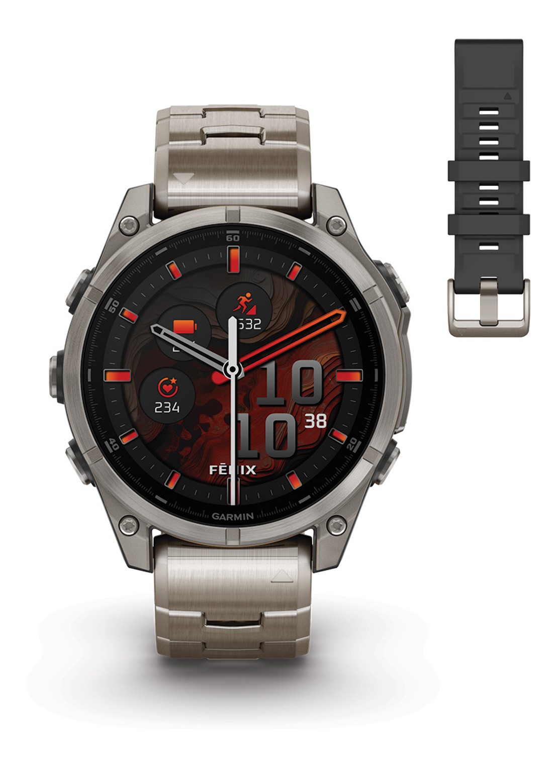 Garmin Fenix 8 47mm, AMOLED, saffier - voorkant antraciet