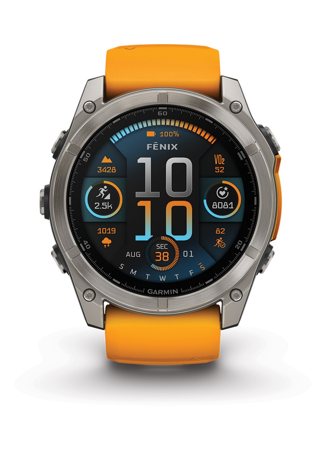 Garmin Fenix 8 51mm, AMOLED, saffier - voorkant antraciet