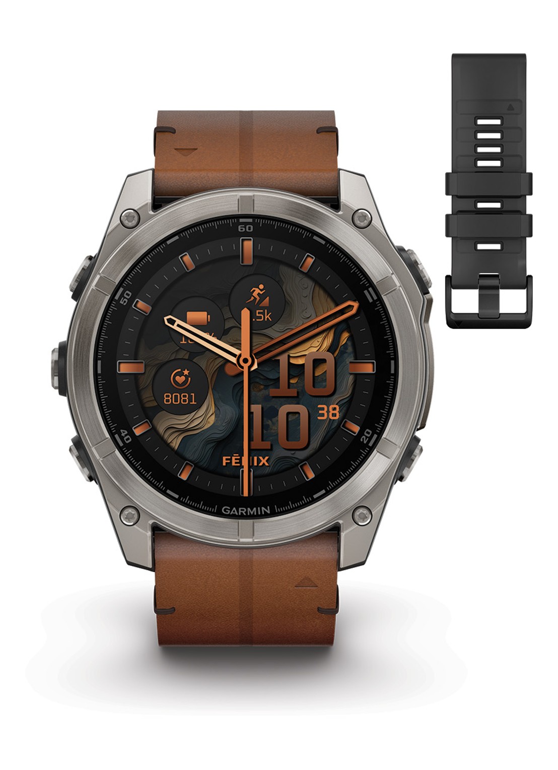 Garmin Fenix 8 51mm, AMOLED, saffier - voorkant zwart