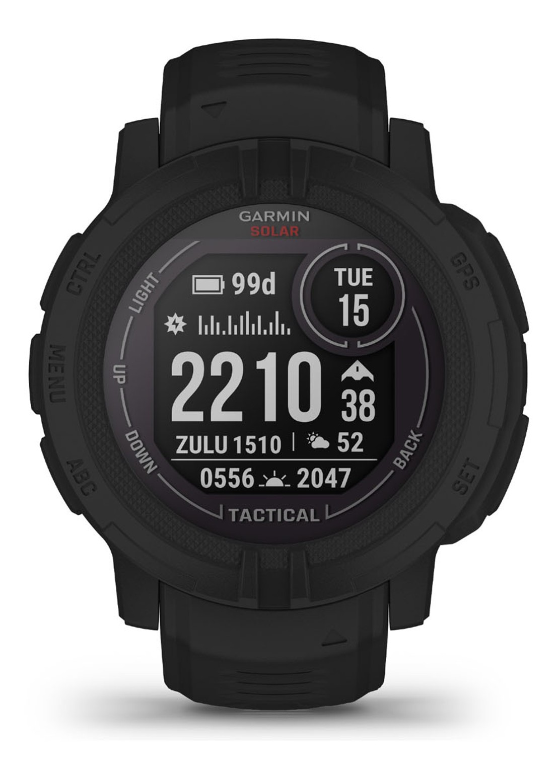 Garmin Instinct 2 Solar Tactical Edition smartwatch 45 mm - voorkant 5 zwart