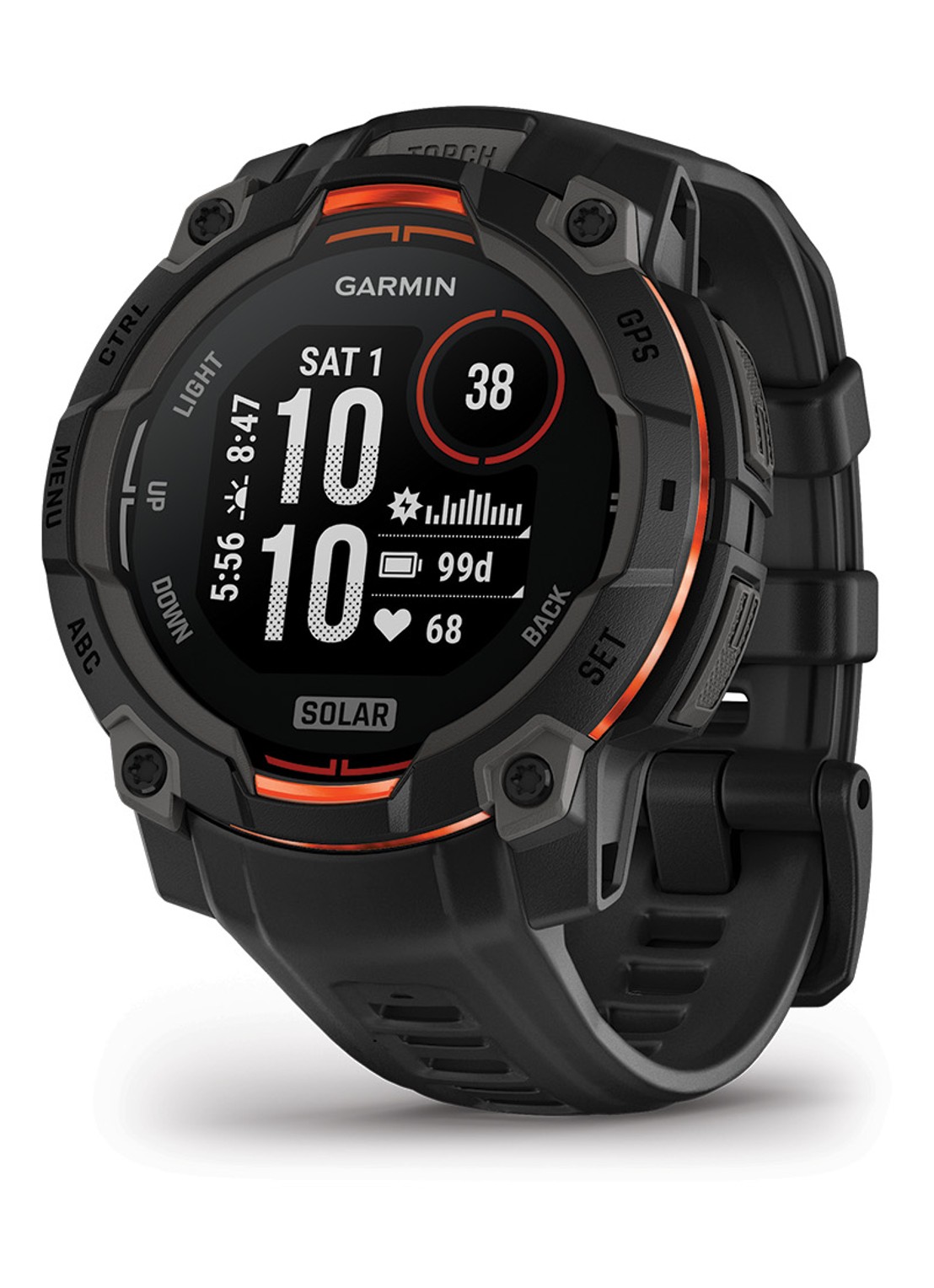 Garmin Instinct 3 smartwatch 45 mm  - detail zwart