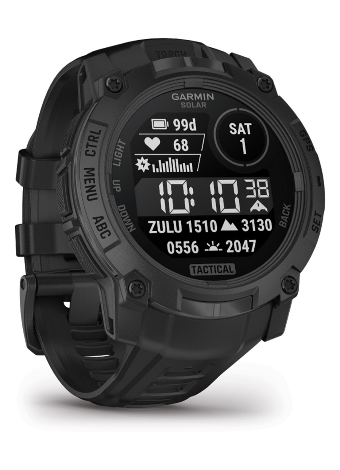 Garmin Instinct 3 Tactical Solar smartwatch 50 mm - detail zwart