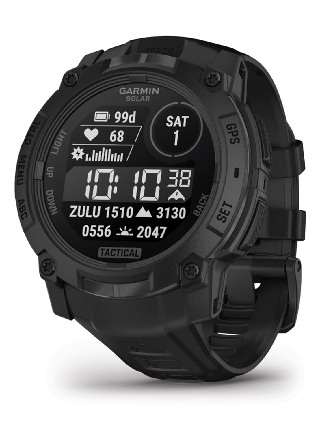 Garmin Instinct 3 Tactical Solar smartwatch 50 mm - detail 2 zwart