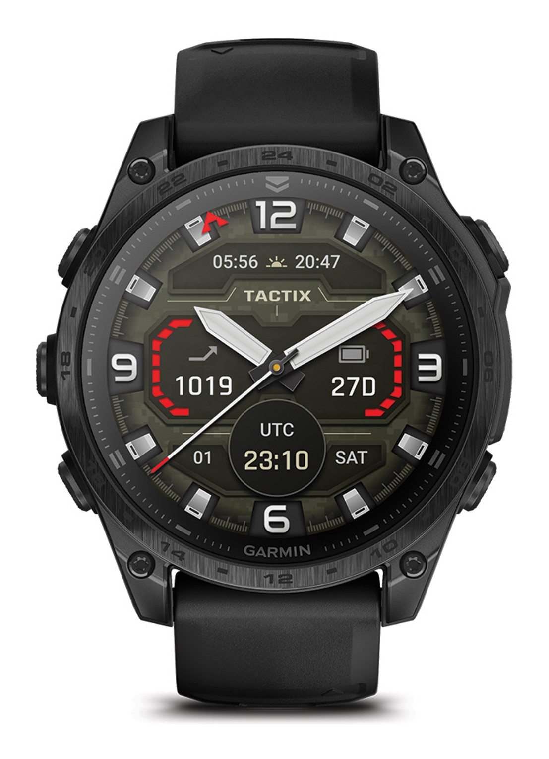 Garmin tactix 8 smartwatch 47 mm, AMOLED - voorkant zwart