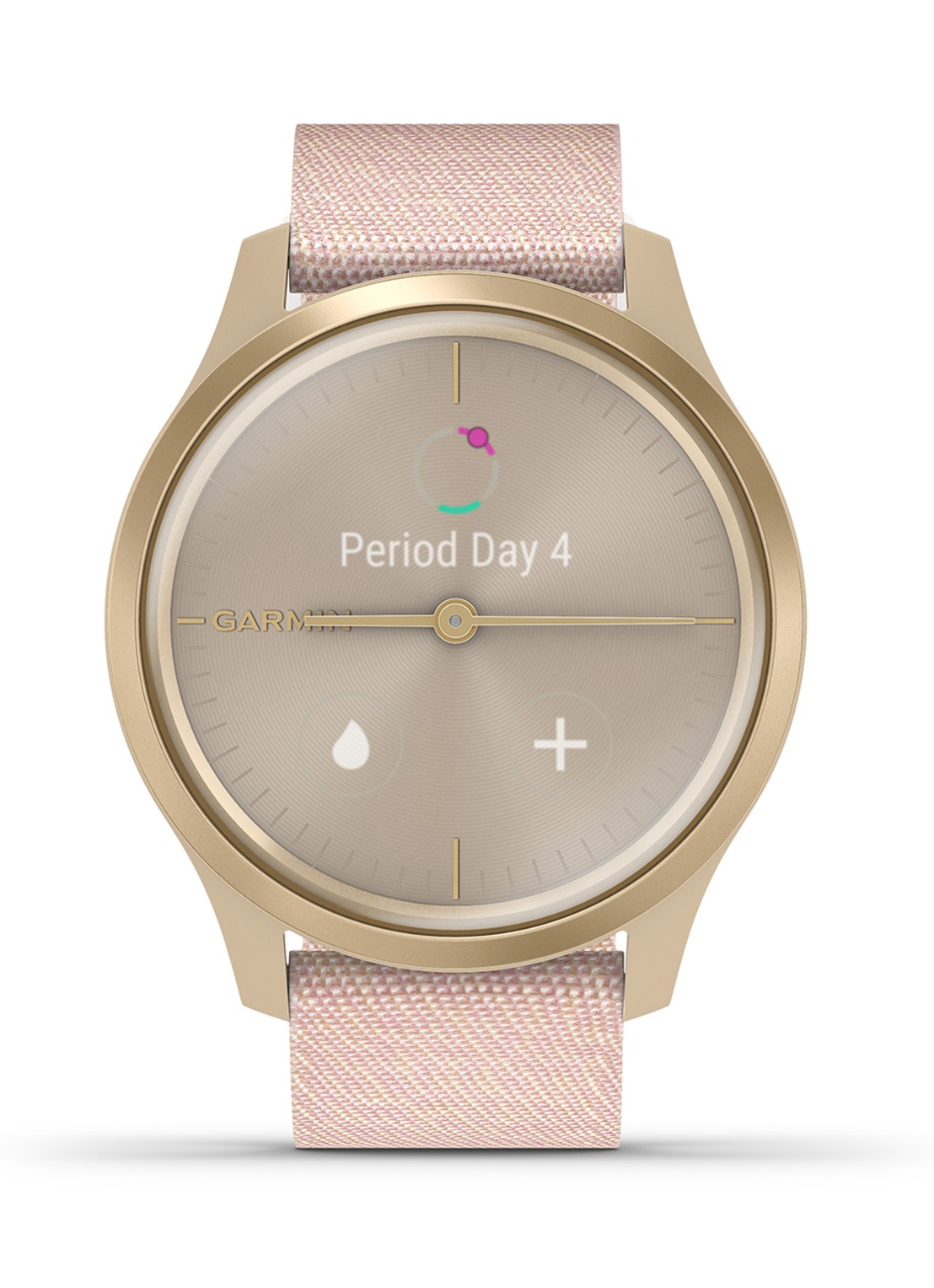 Garmin Vivomove Style hybride smartwatch 42 mm - voorkant 5 lichtroze