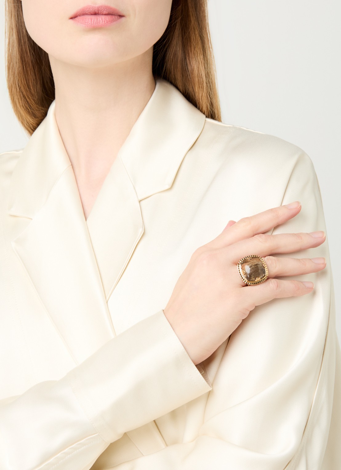 Gas Bijoux Arty ring verguld - voorkant 3 goud