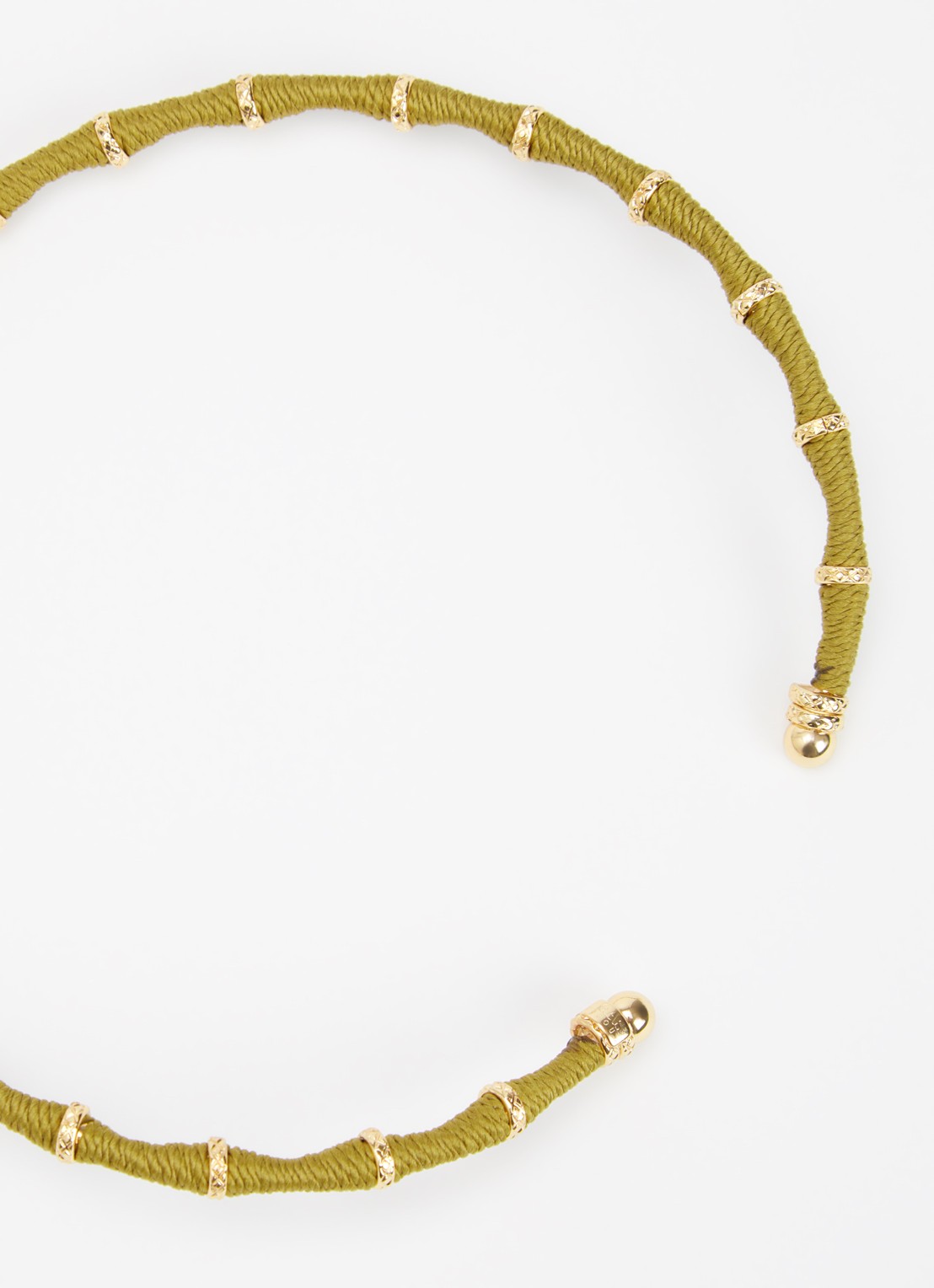Gas Bijoux Bambou choker verguld - detail legergroen
