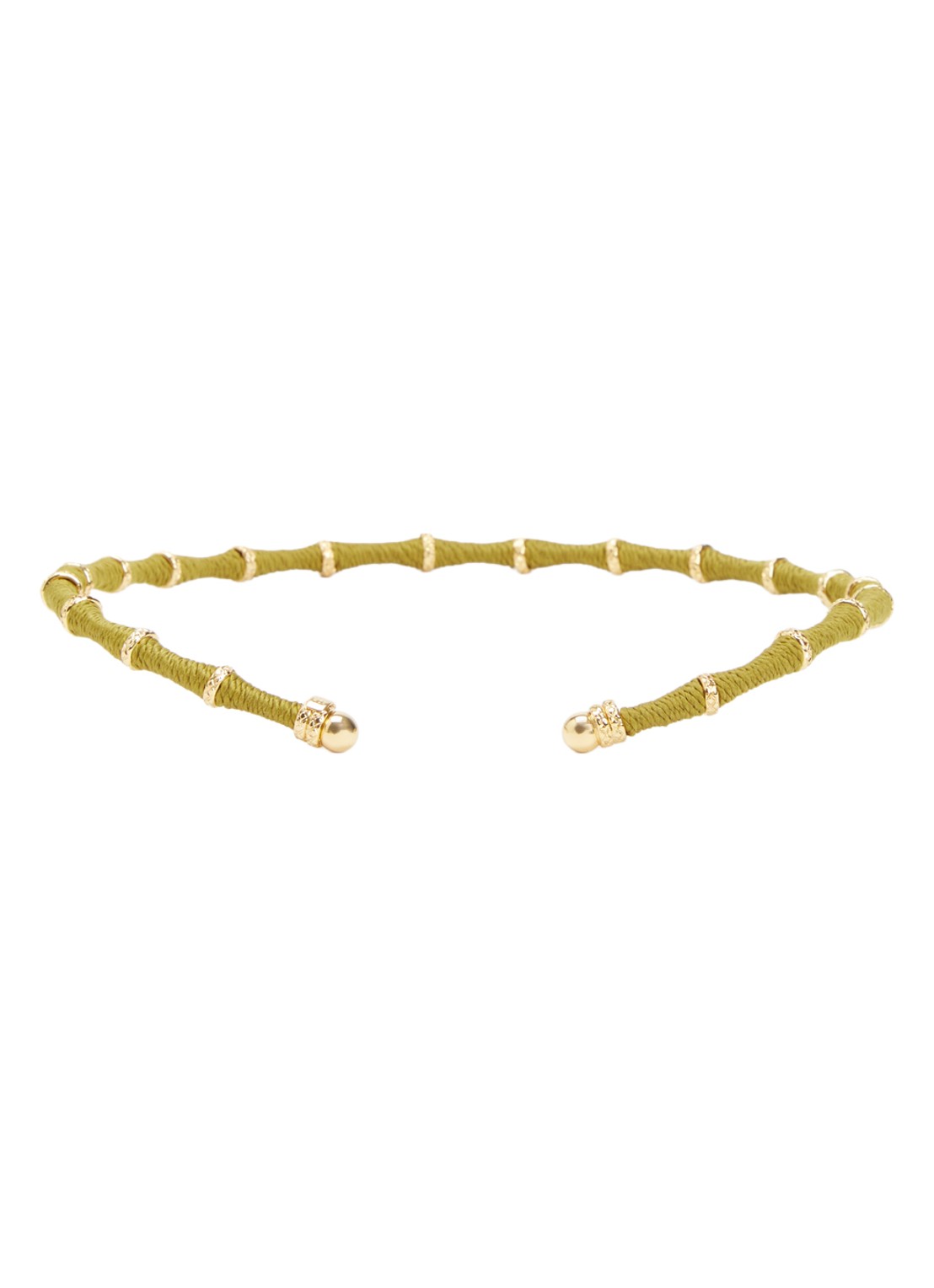 Gas Bijoux Bambou choker verguld - voorkant 2 legergroen
