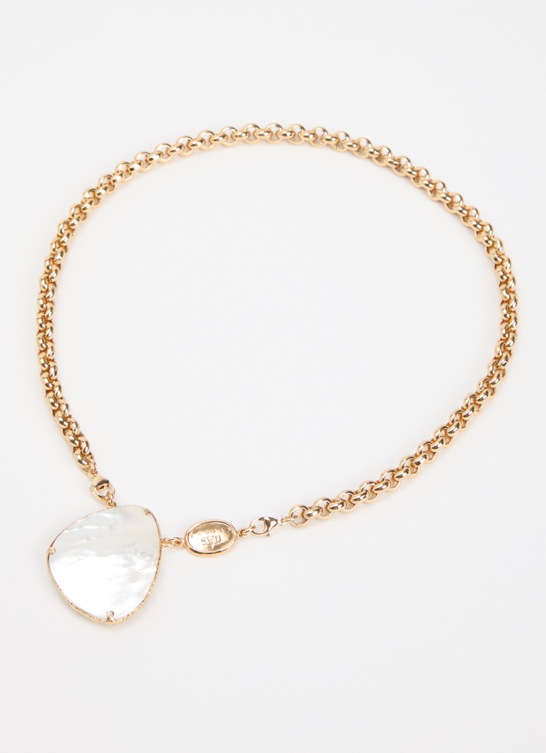 Gas Bijoux Billy Silia ketting verguld - detail 3 parelmoer