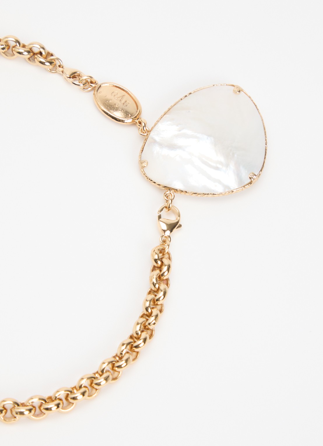 Gas Bijoux Billy Silia ketting verguld - detail 4 parelmoer