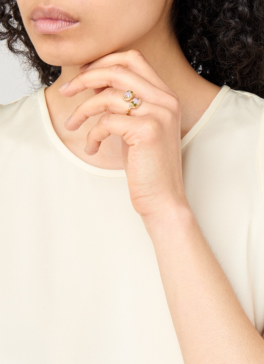Gas Bijoux Duality Scaramouche ring verguld - voorkant 4 goud