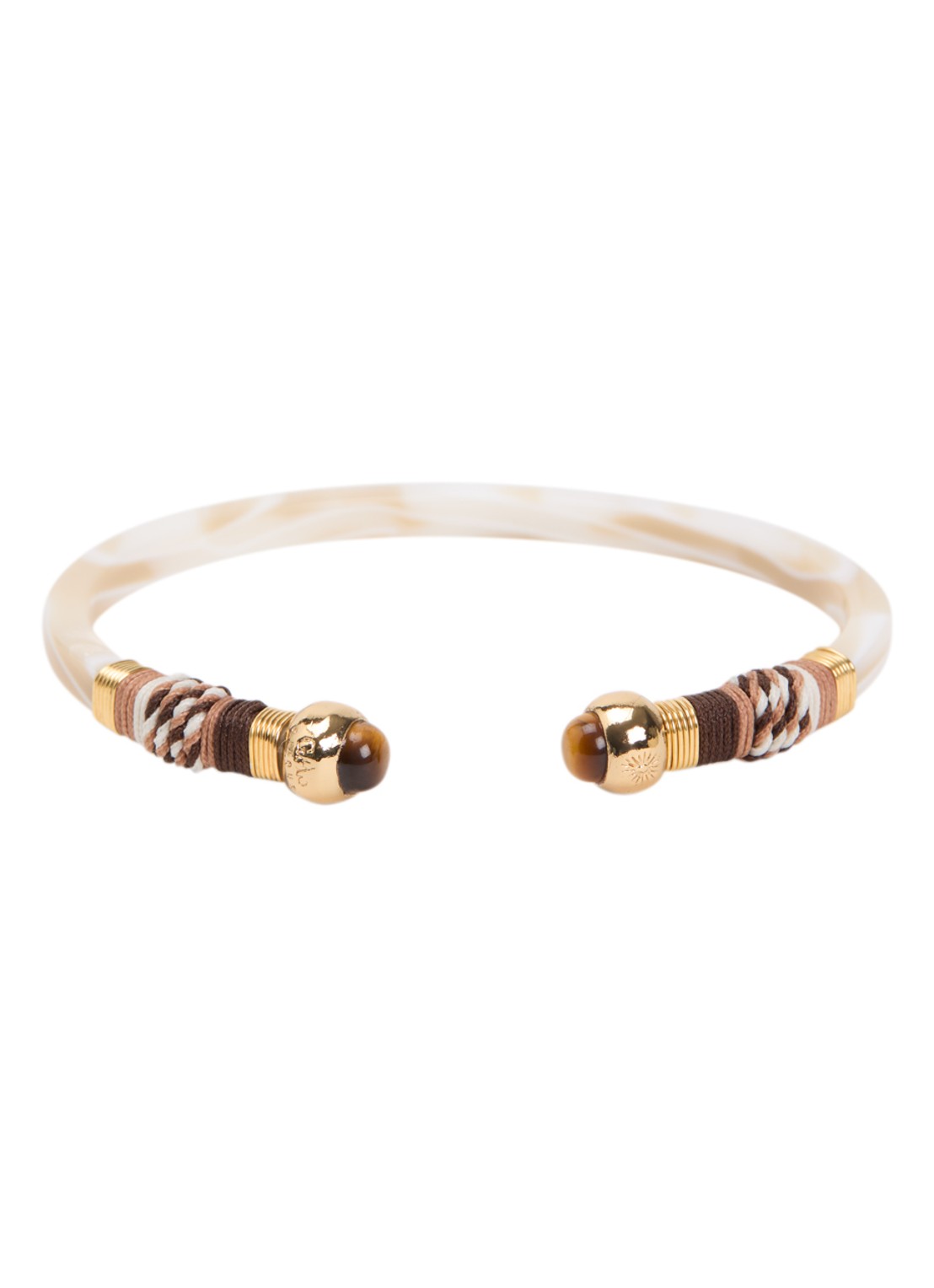 Gas Bijoux Sari bangle verguld - voorkant creme
