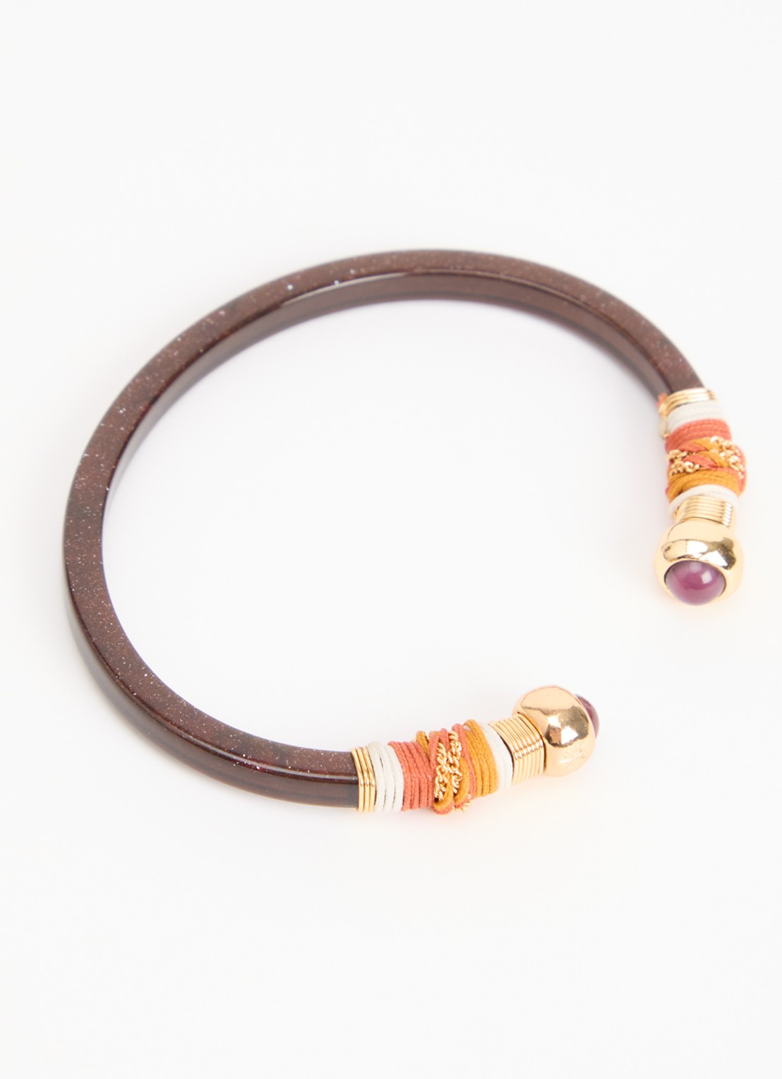 Gas Bijoux Sari bangle verguld - detail bruin