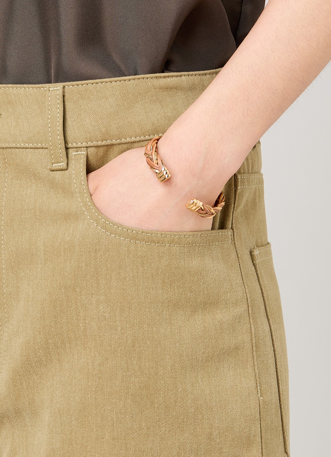 Gas Bijoux Tresse bangle verguld - voorkant 4 goud