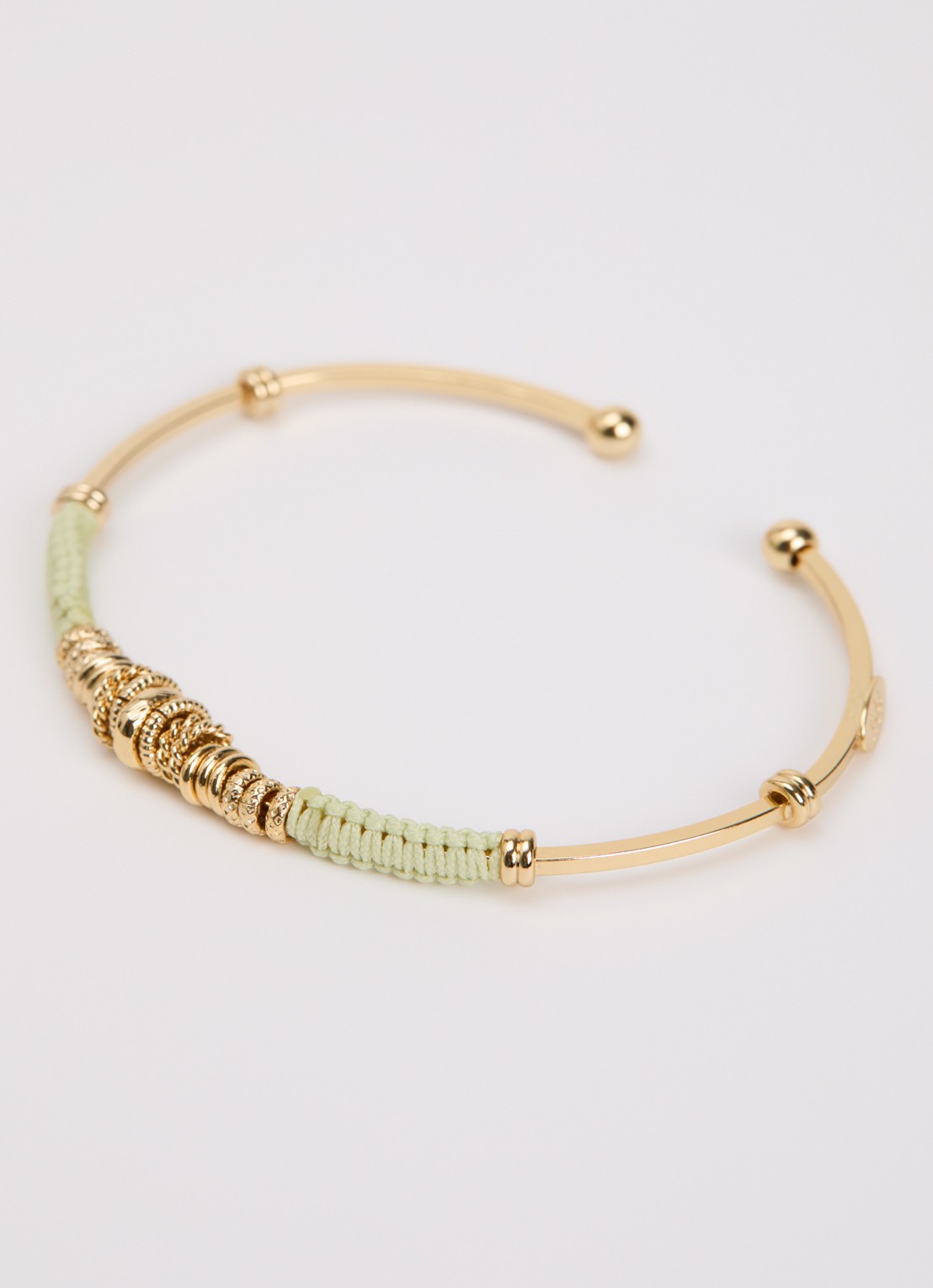 Gas Bijoux Zizanie bangle verguld - detail 3 lindegroen