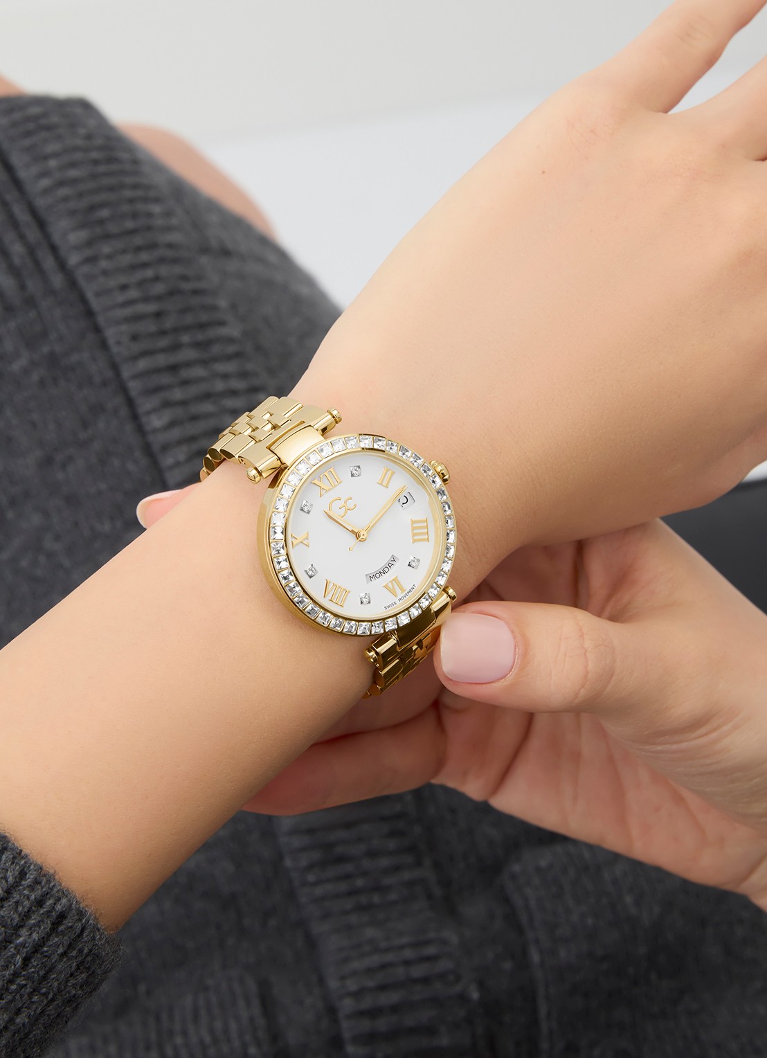 Gc Watches Flair Crystal horloge Z01022L6  - detail 3 goud