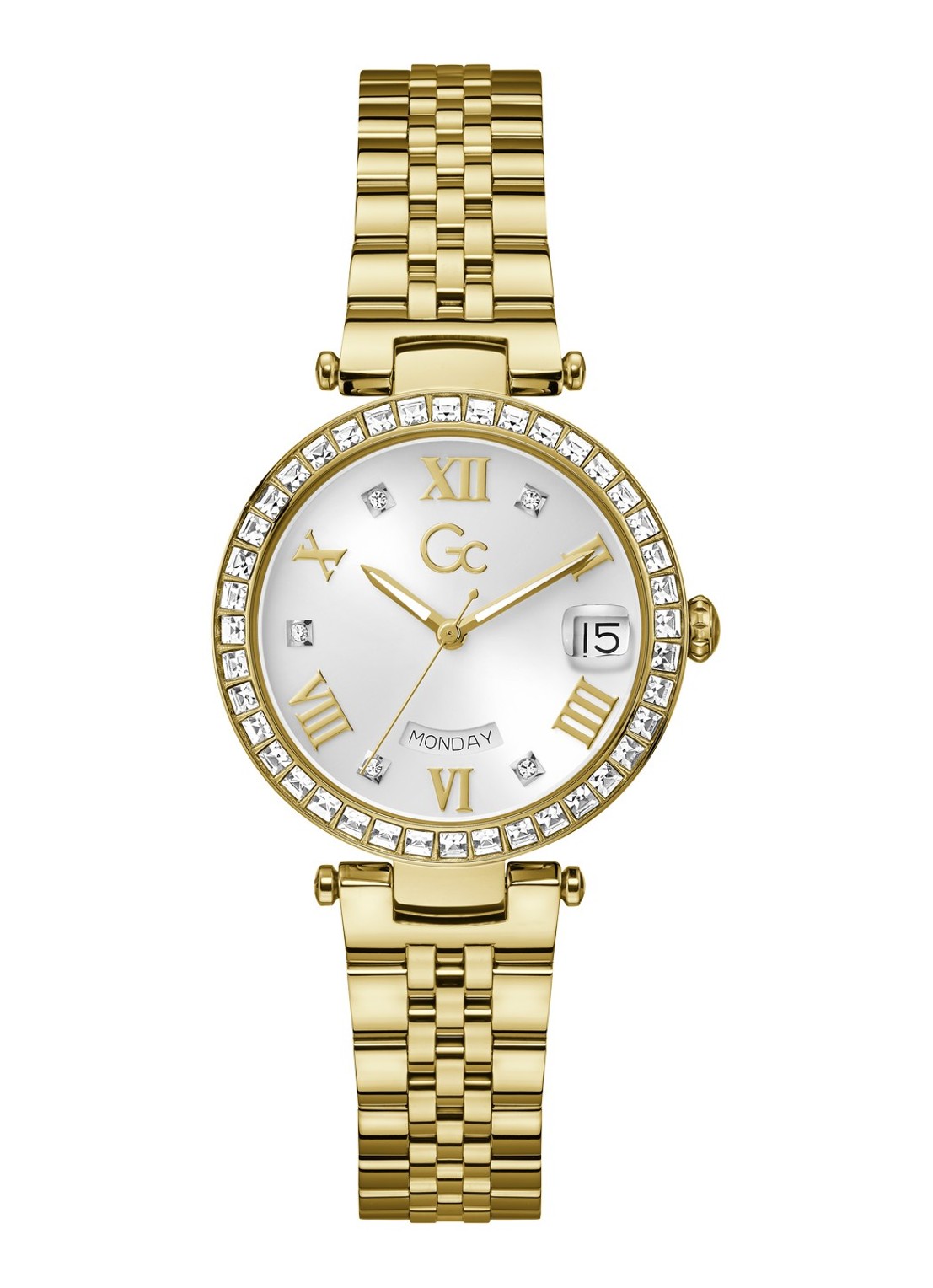 Gc Watches Flair Crystal horloge Z01022L6  - voorkant goud