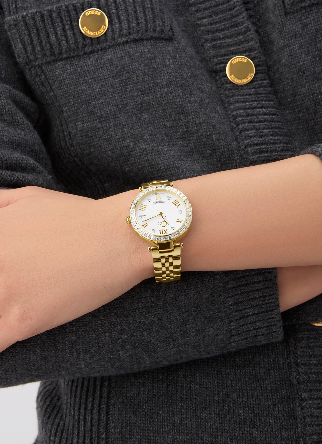Gc Watches Flair Crystal horloge Z01022L6  - voorkant 2 goud