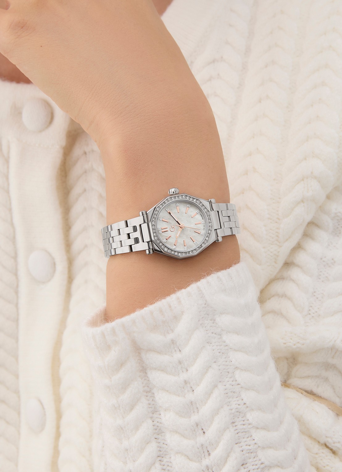 Gc Watches Gleam Mini horloge Z54006L9 - voorkant 2 zilver