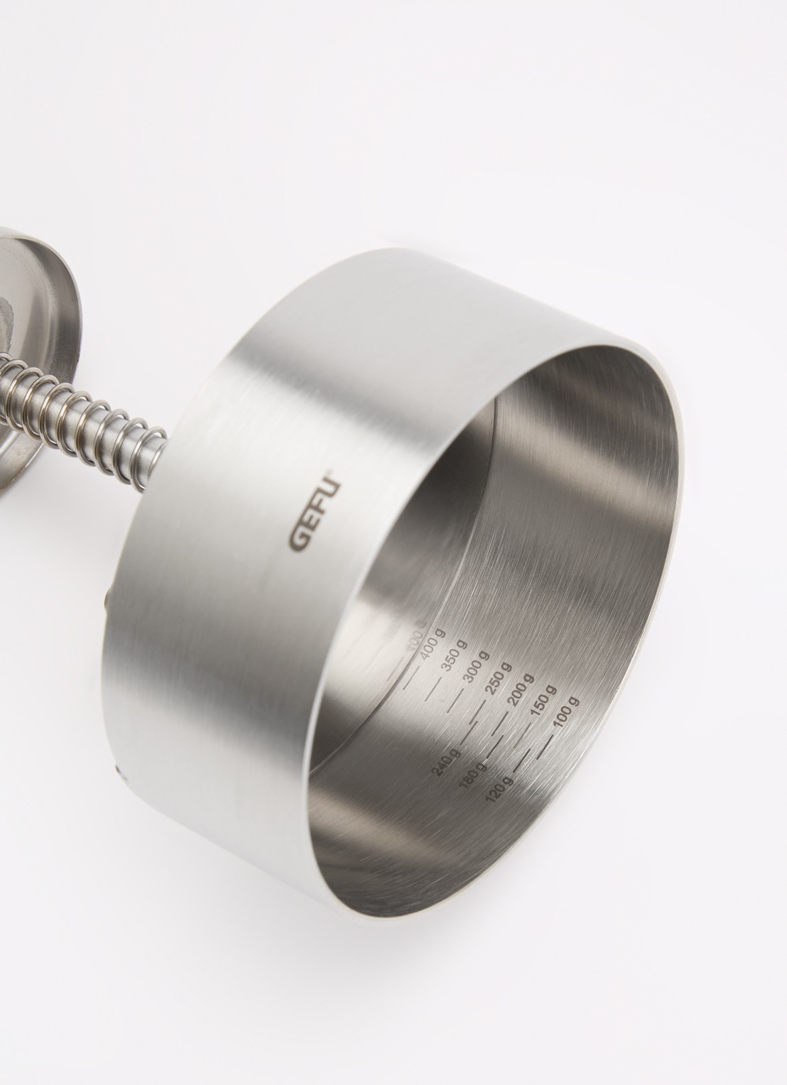 GEFU Pätti hamburgerpers 11,5 cm - voorkant 2 zilver