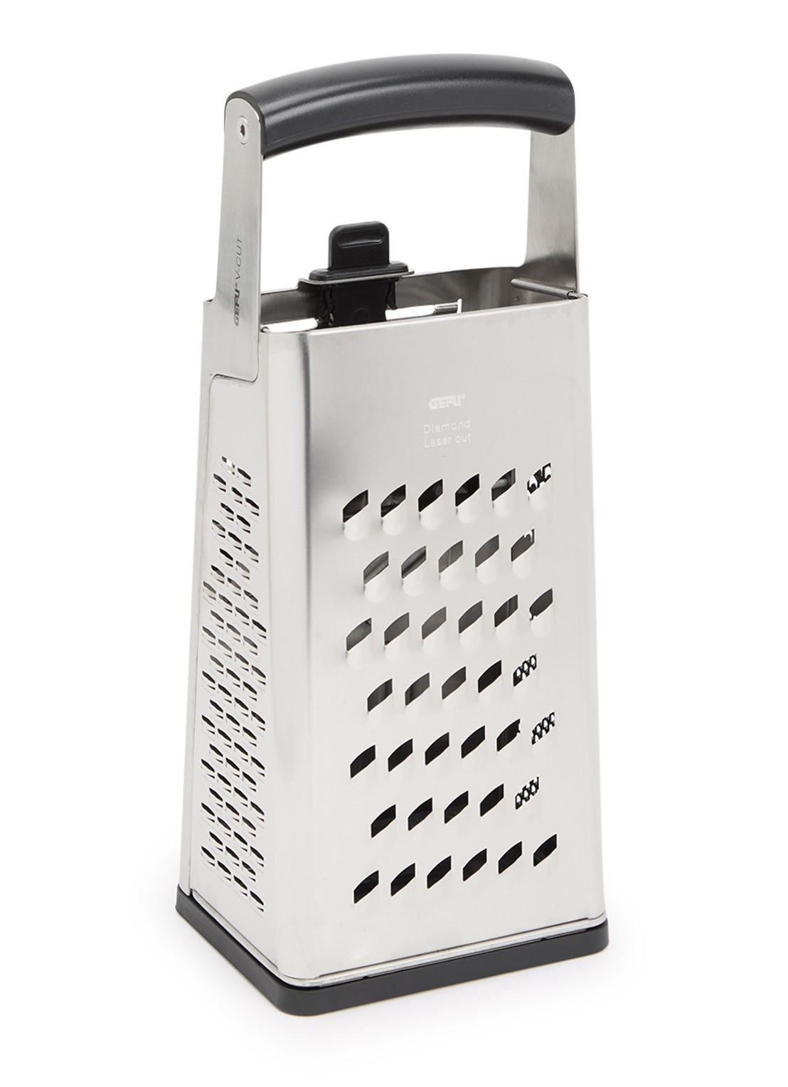 GEFU V-Cut torenrasp met 4 zijden 28 cm - voorkant zilver