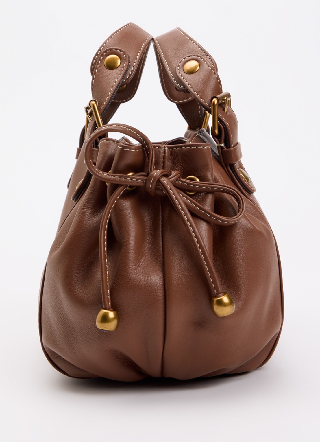 Gerard Darel 12H handtas van leer  - detail 3 bruin