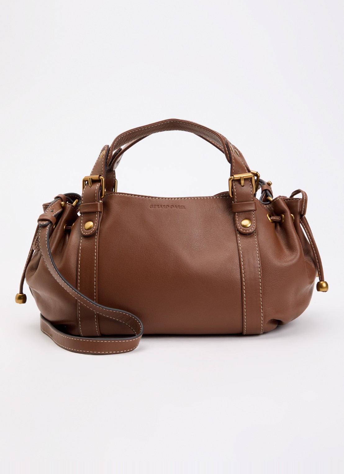 Gerard Darel 12H handtas van leer  - voorkant bruin
