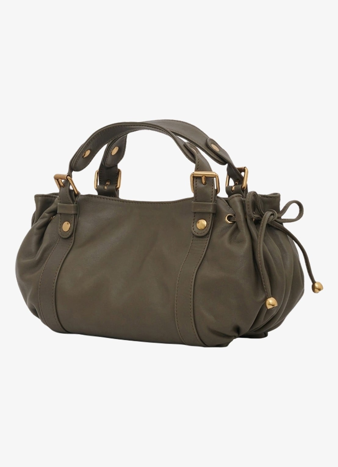 Gerard Darel 12H mini handtas van leer met afneembare schouderriem - detail 2 legergroen