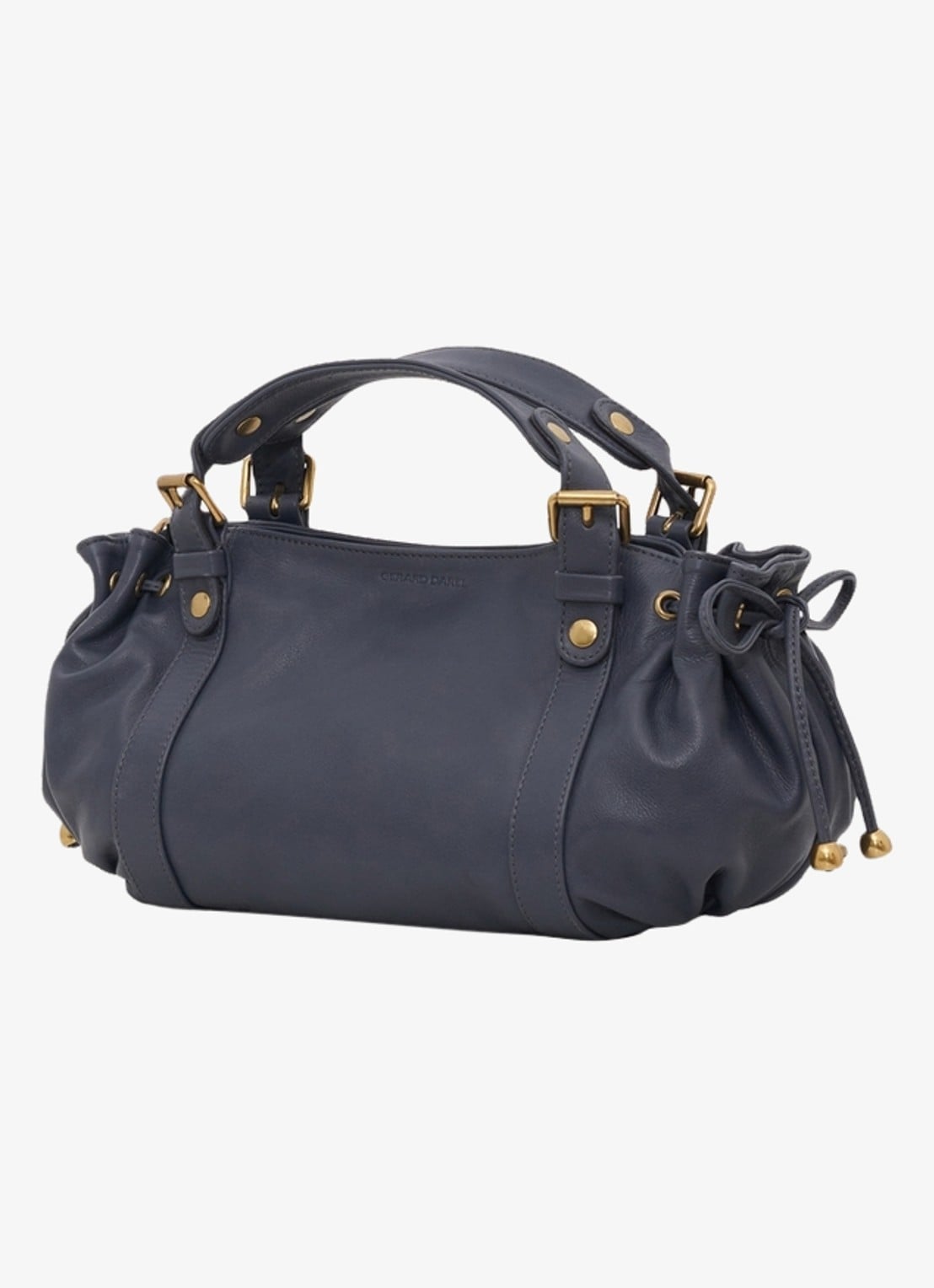 Gerard Darel 12H mini handtas van leer met afneembare schouderriem - detail blauwgrijs