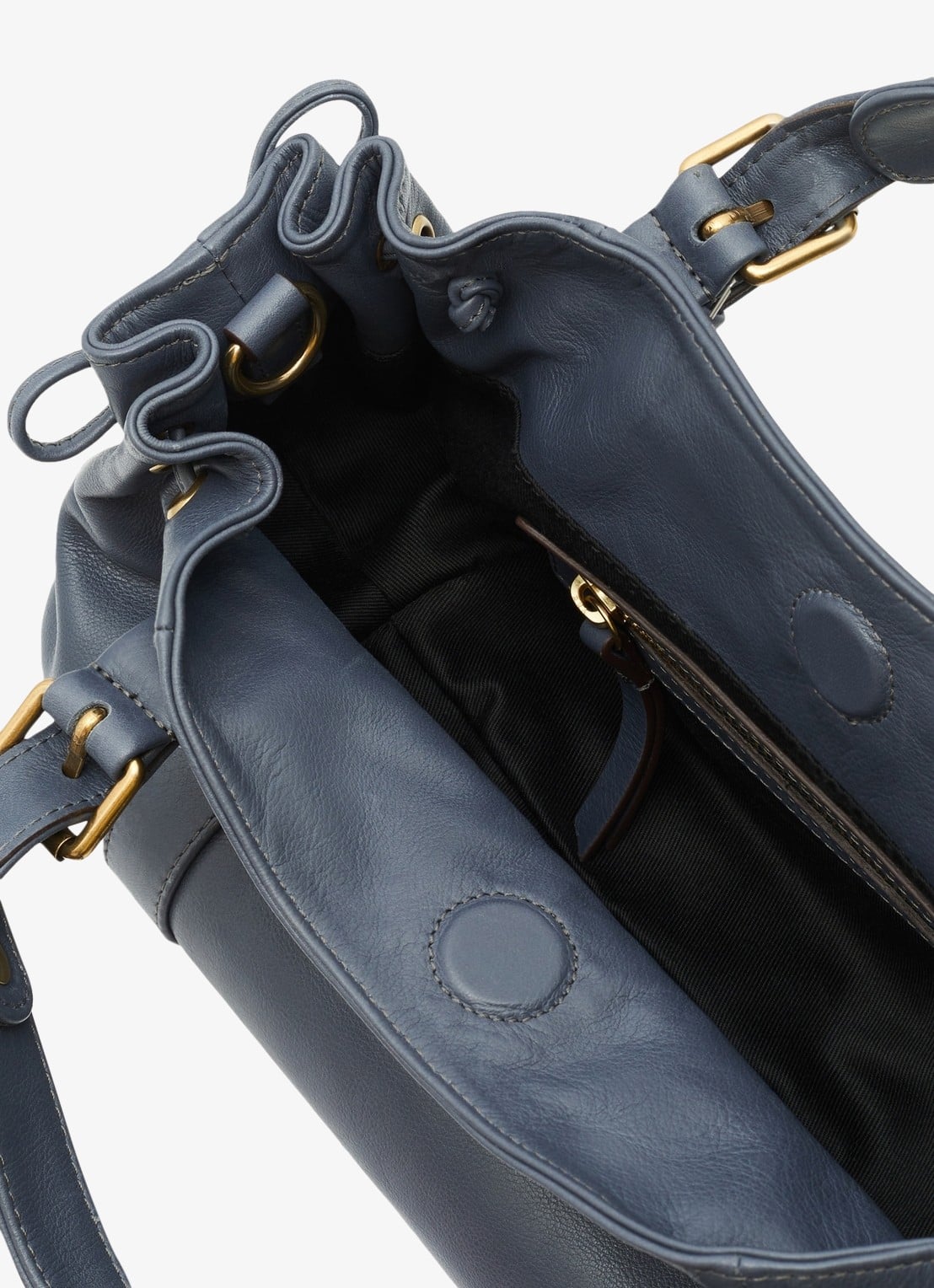 Gerard Darel 12H mini handtas van leer met afneembare schouderriem - detail 2 blauwgrijs