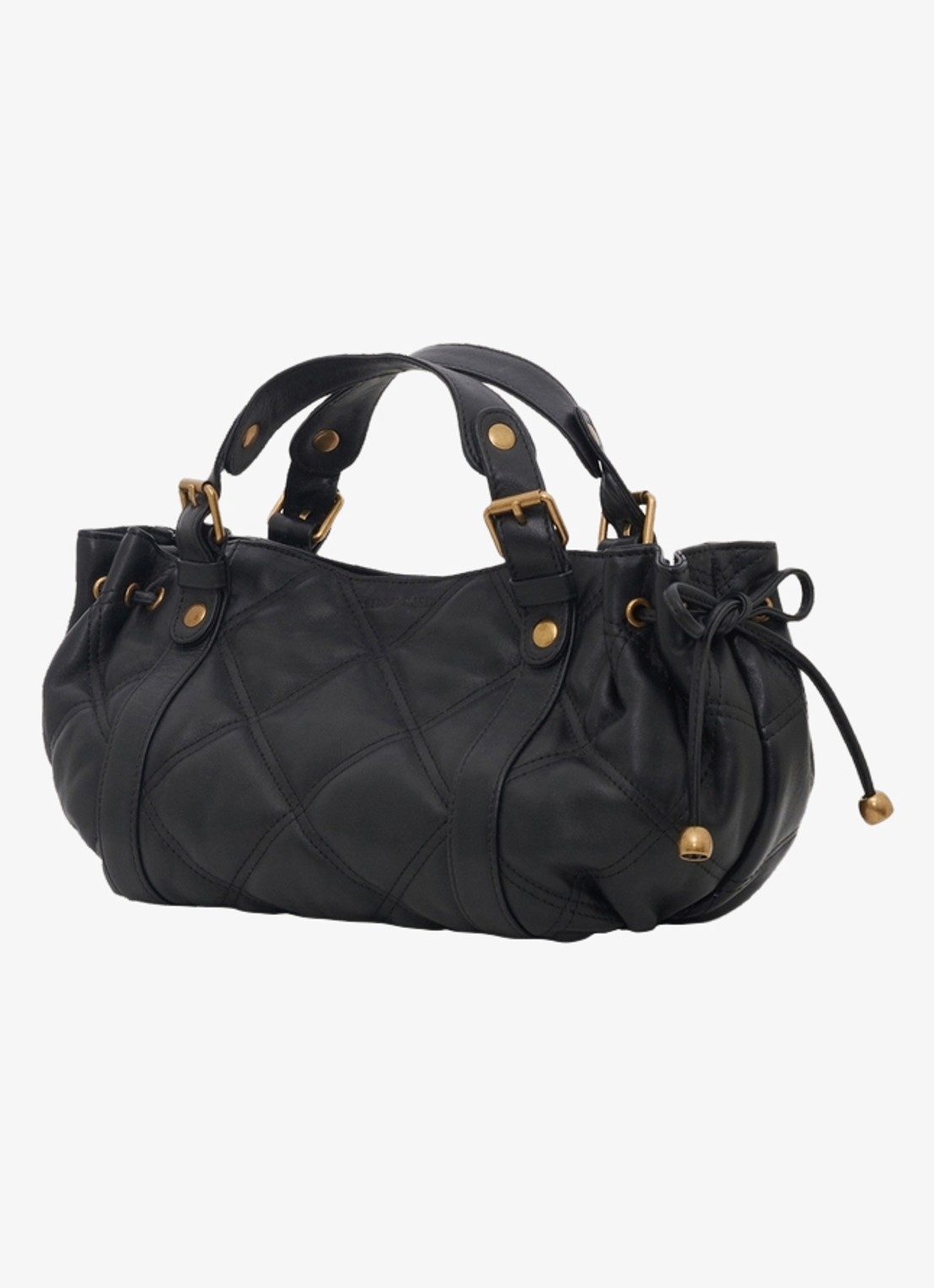 Gerard Darel 12H mini handtas van quilted leer  - detail zwart