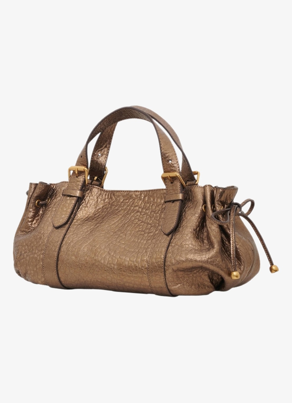 Gerard Darel 18H handtas van pebbled leer - detail goud