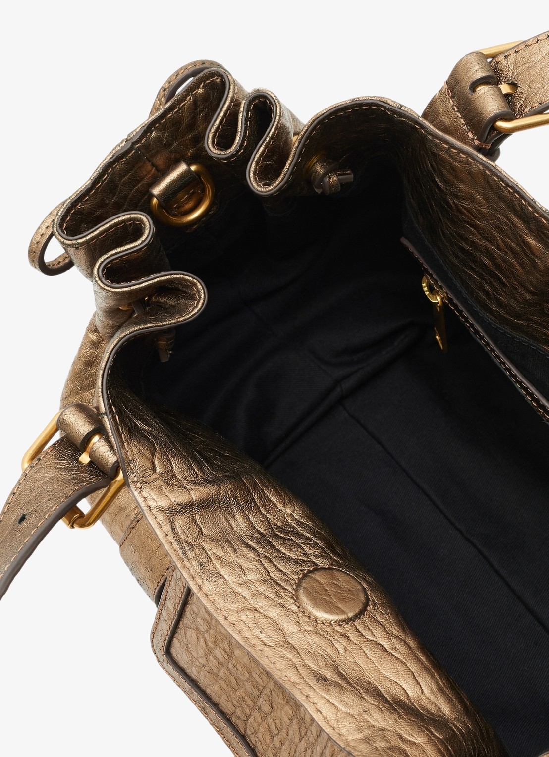 Gerard Darel 18H handtas van pebbled leer - detail 2 goud