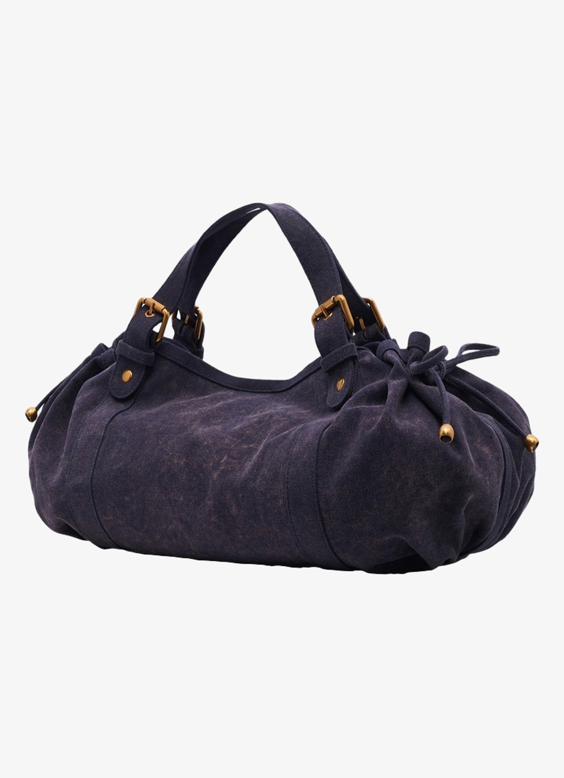 Gerard Darel 24 H handtas van canvas - detail donkerblauw
