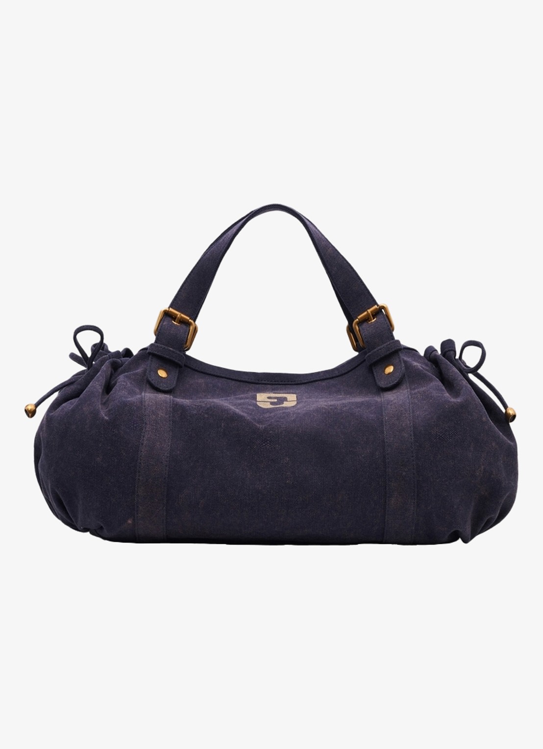 Gerard Darel 24 H handtas van canvas - voorkant 3 donkerblauw