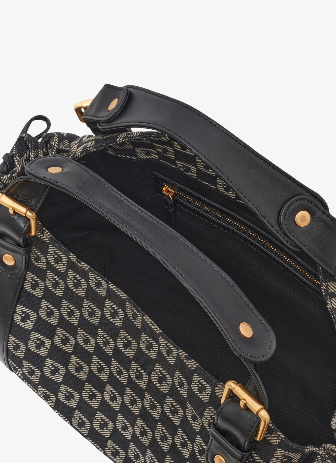 Gerard Darel 24H handtas van canvas met jacquard dessin - detail 2 zwart