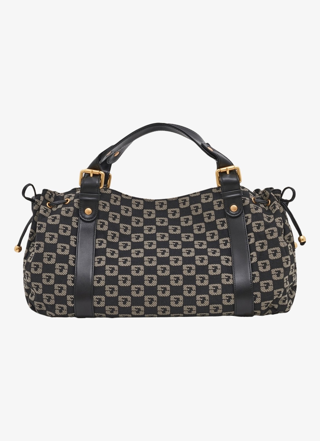Gerard Darel 24H handtas van canvas met jacquard dessin - voorkant 3 zwart
