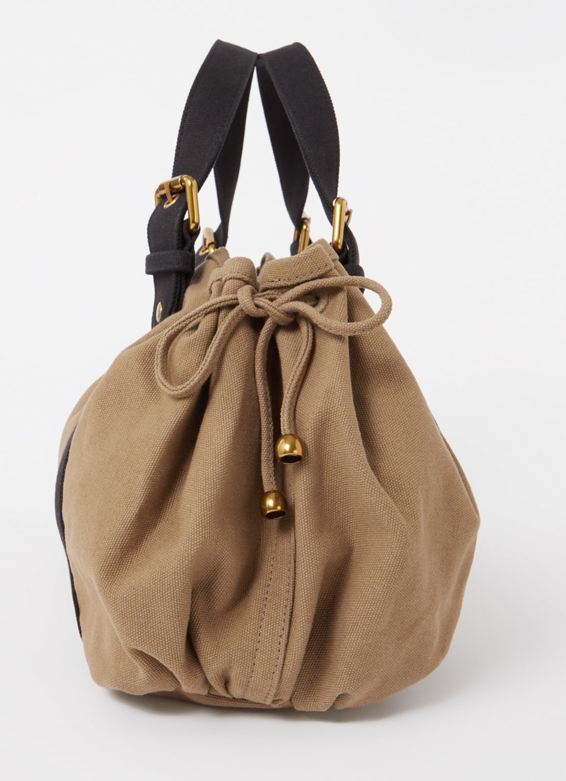 Gerard Darel 24H handtas van canvas - detail 2 lichtbruin