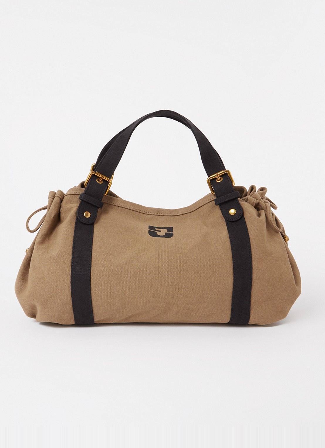 Gerard Darel 24H handtas van canvas - voorkant 3 lichtbruin