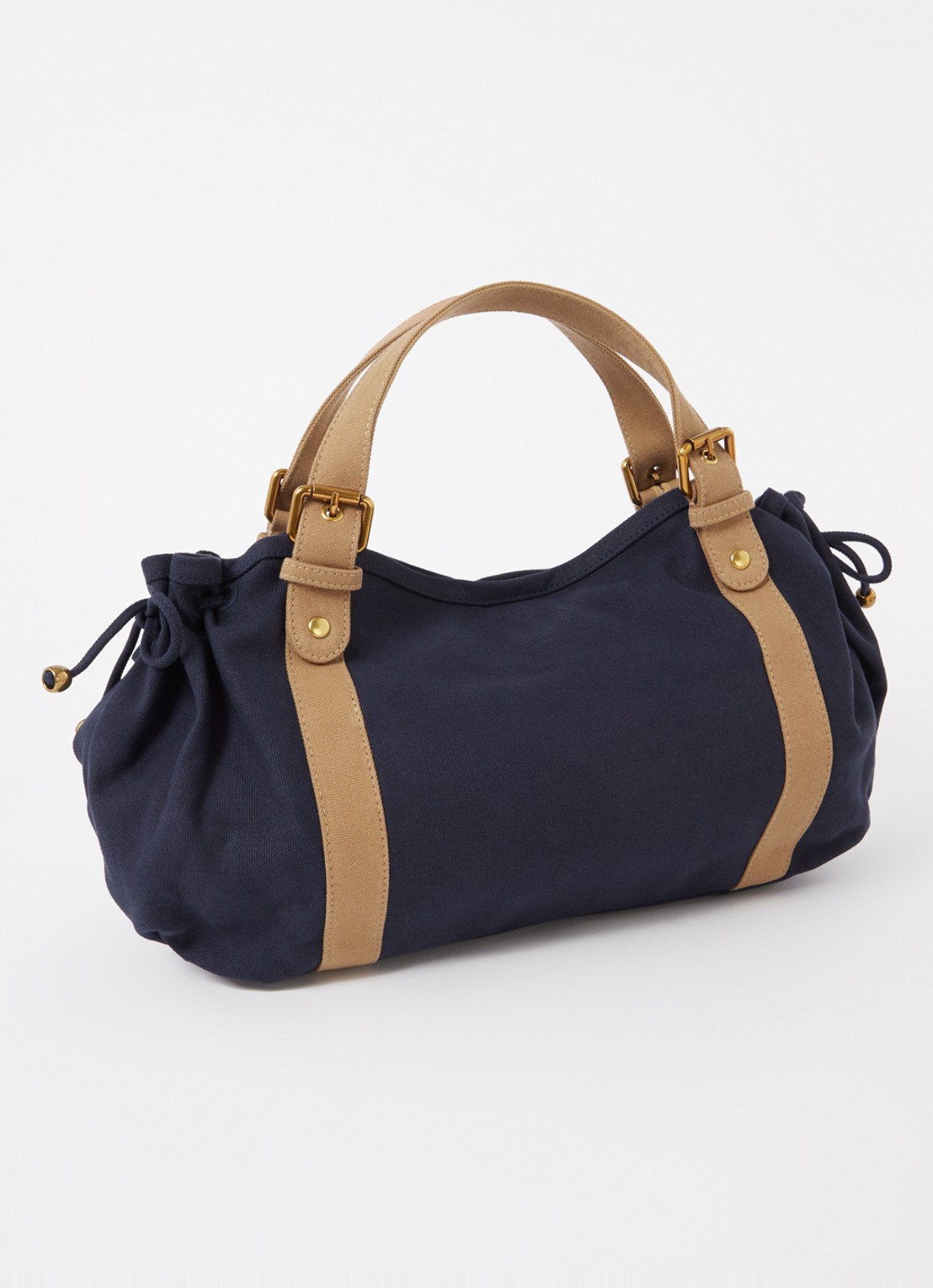 Gerard Darel 24H handtas van canvas - achterkant 4 donkerblauw
