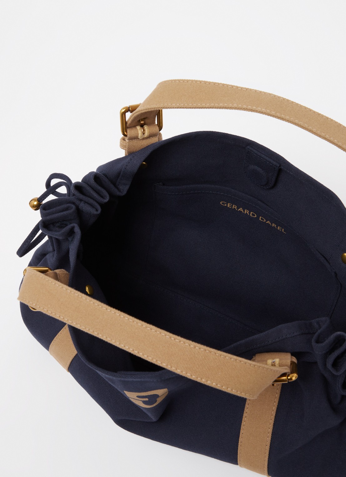 Gerard Darel 24H handtas van canvas - detail 2 donkerblauw