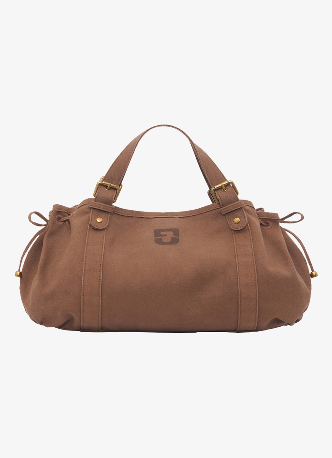 Gerard Darel 24H handtas van canvas - voorkant camel