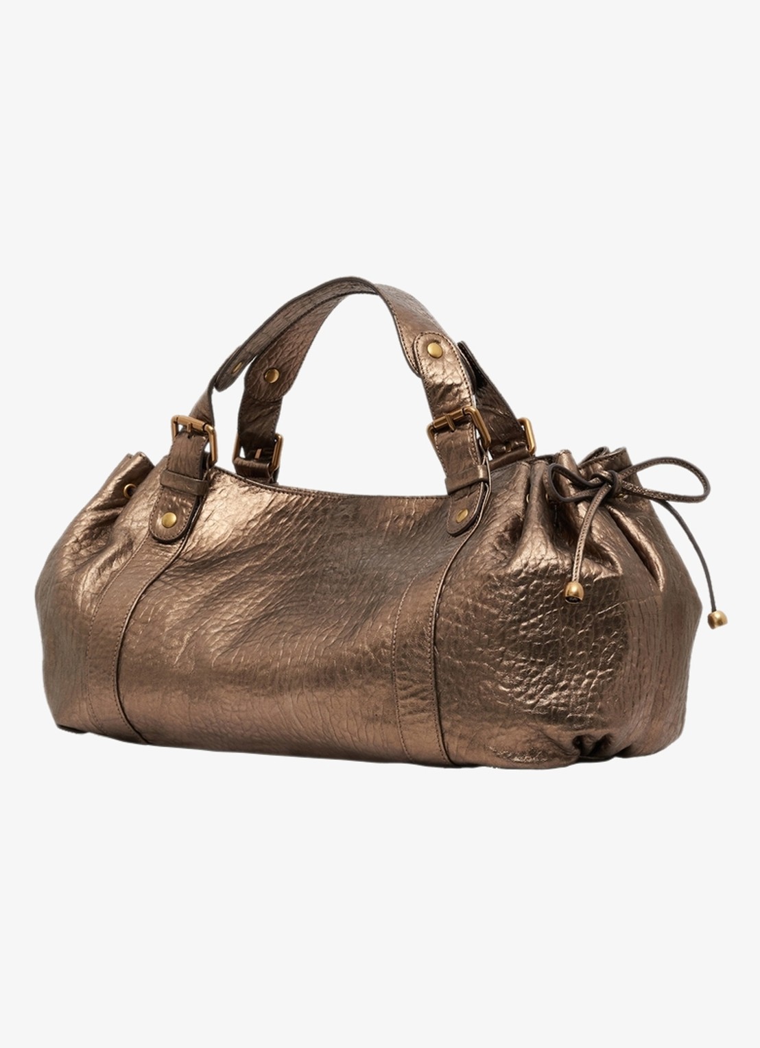 Gerard Darel 24H handtas van gebubbelt leer met metallic finish - detail 2 goud