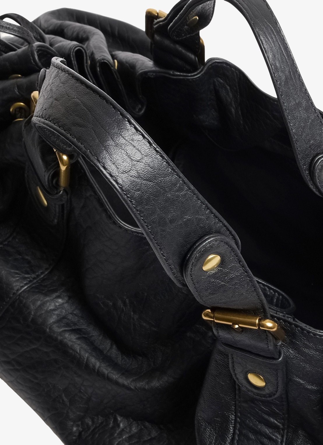 Gerard Darel 24H handtas van gebubbelt schapenleer  - detail 3 zwart